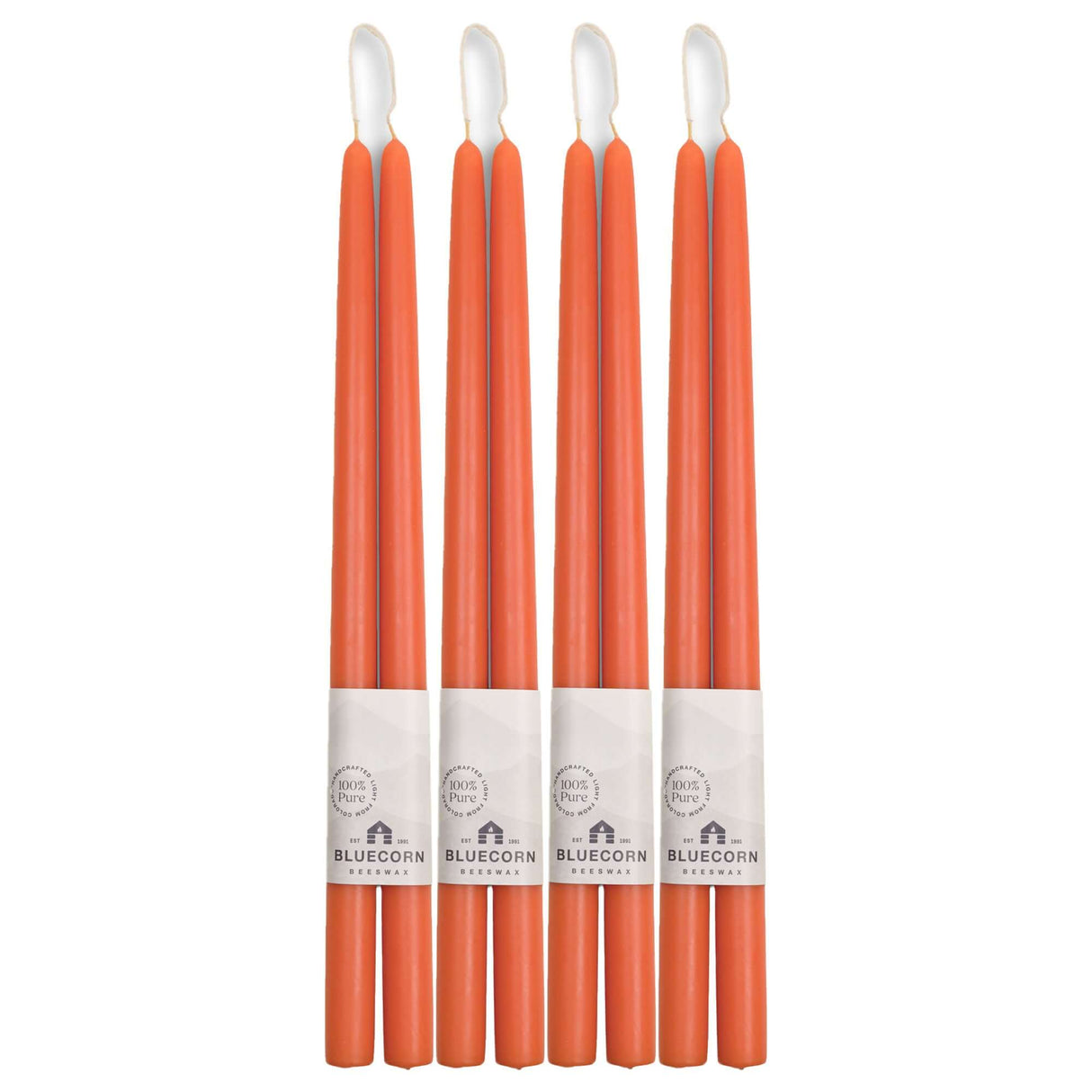 Hand-Dipped Beeswax Taper Candles - Bulk 4-Pair Bundle