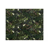 Botanical Throw Blanket With Plants, Fern Leaves Blanket