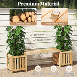 Patio Wooden Bench with Planter