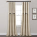 Farmhouse Button Stripe Yarn Dyed Woven Cotton Blend Window Curtain Panel Set