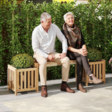 Patio Wooden Bench with Planter