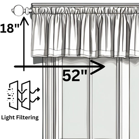 Ivory Blue Elegance Mini Medallions Valance - 18" x 52"