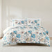 Bird And Hydrangea Reversible Cotton Duvet Cover Set