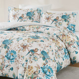 Bird And Hydrangea Reversible Cotton Duvet Cover Set