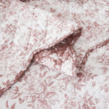 Peony Toile Reversible Cotton Quilt Set