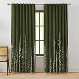 Verdant Path Velvet Blackout Window Curtain Panels