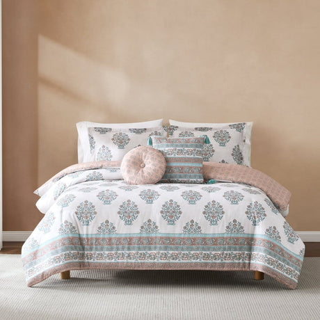 Sofia Flower Block Bouquet Comforter 5Pc Set