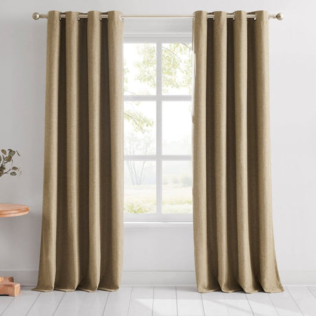 Meena Slub 100% Blackout Window Curtain Panels