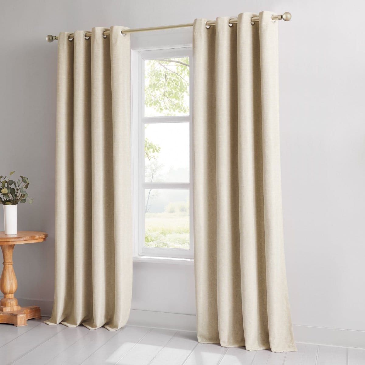 Meena Slub 100% Blackout Window Curtain Panels