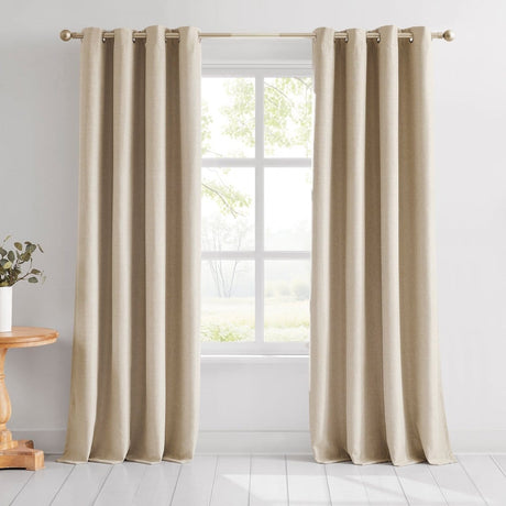 Meena Slub 100% Blackout Window Curtain Panels