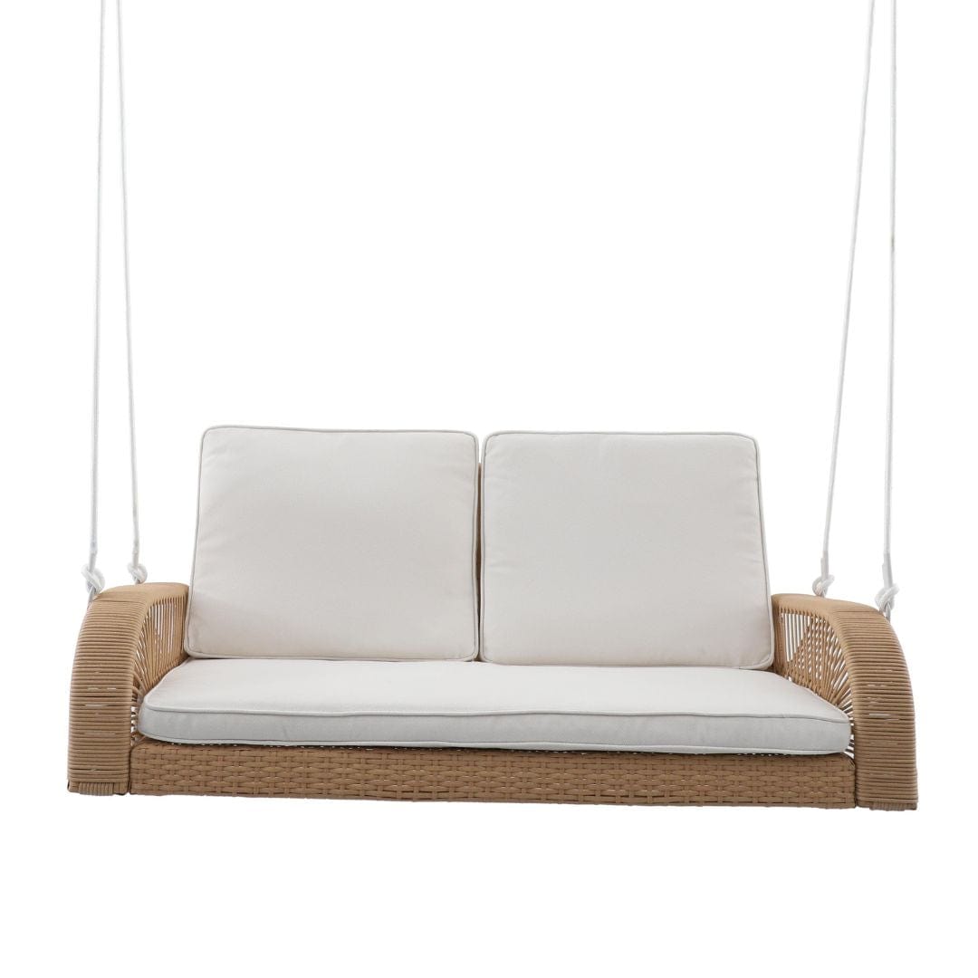 East Green Lucca Wicker Porch Swing with Cushions