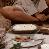 Cedar & Frankincense -- Wood-Wick Christmas Dough Bowl Candles -- by Moon Water Apothecary