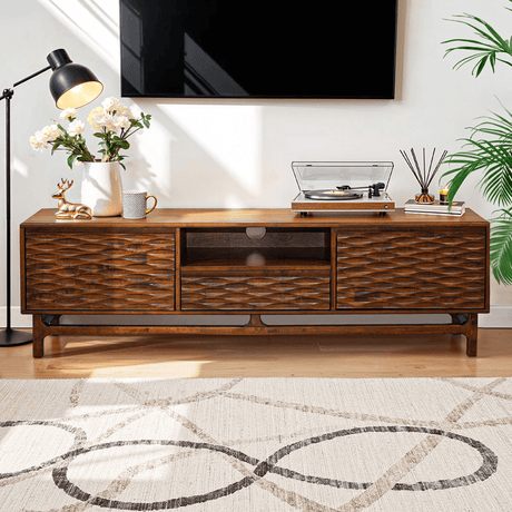 Acacia Elara Solid Wood TV Stand with Storage