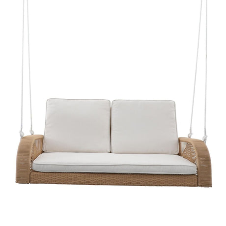 East Green Lucca Wicker Porch Swing with Cushions