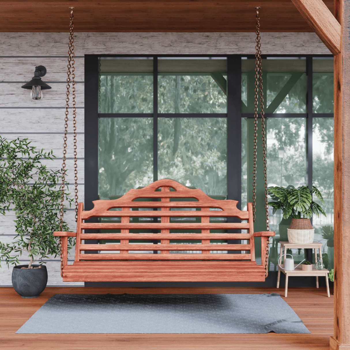 Keystone Amish Co. 5 Foot Milan Red Cedar Porch Swing without Cupholders