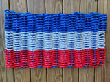RED WHITE and BLUE stripe Lobster Rope Mat