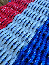 RED WHITE and BLUE stripe Lobster Rope Mat