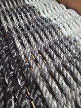 Rope Mat made with Lobster Rope, Black Gray White