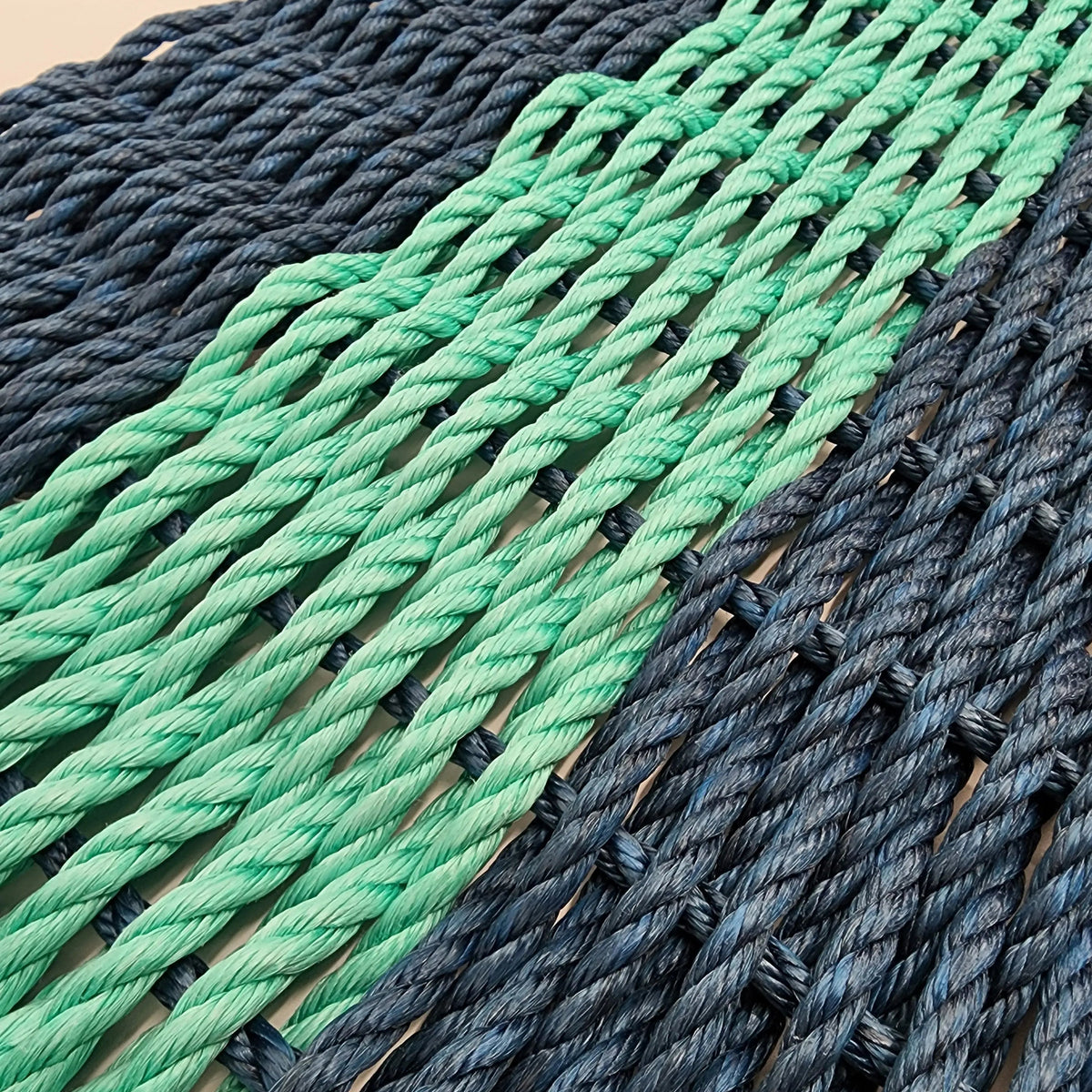 Lobster Rope Mat Navy Blue and Teal – Plow & Hearth