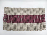 Lobster Rope Mat Tan and Burgundy, Natural Color
