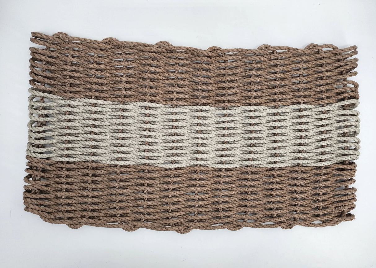 Lobster Rope Mat Brown and Tan, Natural Color