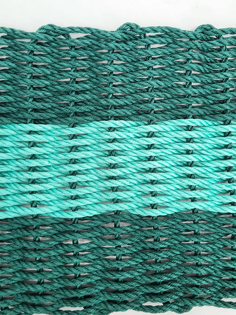 Lobster Rope Mat Hunter Green and Teal