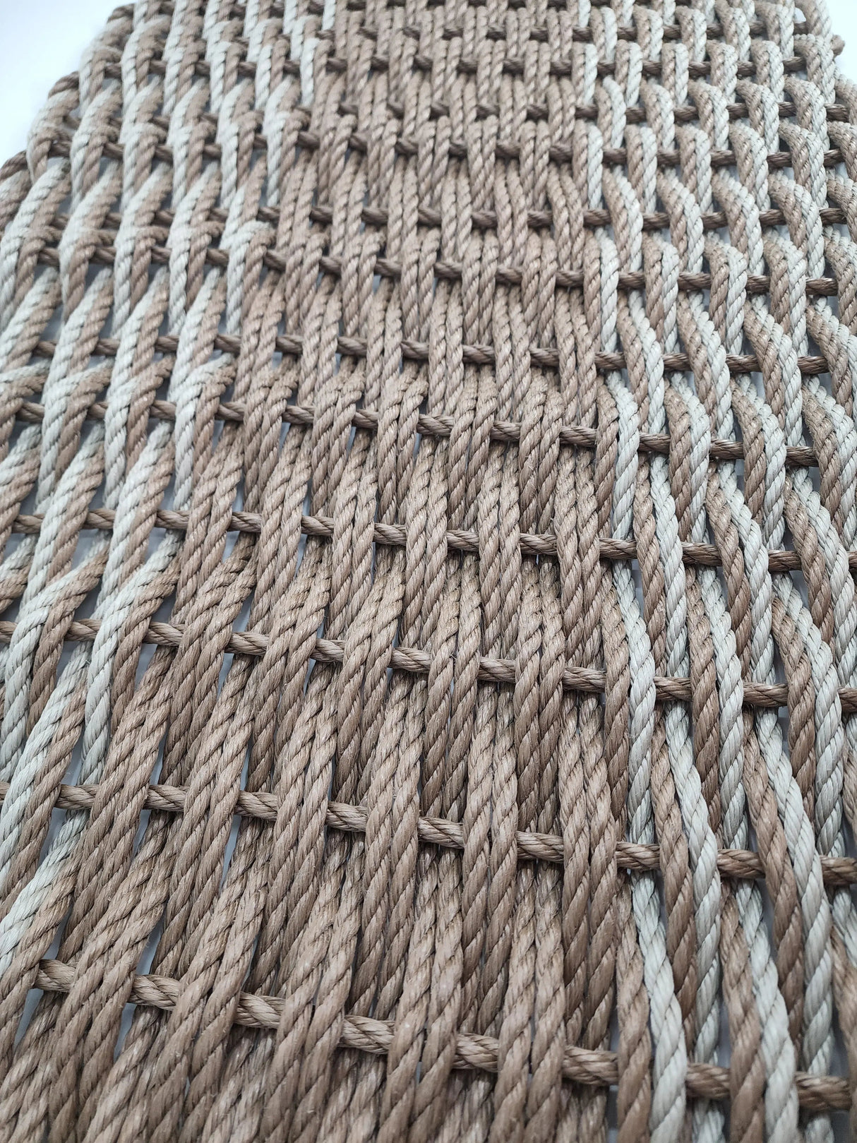 Large Brown and Tan Lobster Rope Mat made with Lobster Rope, Double Weave, Vibrant, Long Lasting Durable