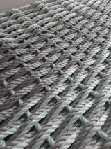 Light Gray & Seafoam Double Weave Lobster Rope Doormat