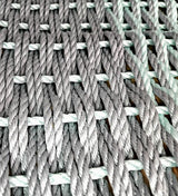 Large Doubleweave Light Gray and Seafoam Lobster Rope Mat