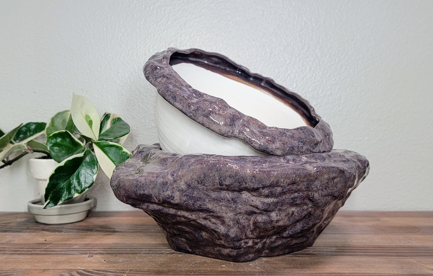 african violet planter pot Large Natural Stone Self Watering / African Violet Pot