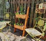 2-Tier Vertical Cedar Ladder Planter Box for Small Spaces