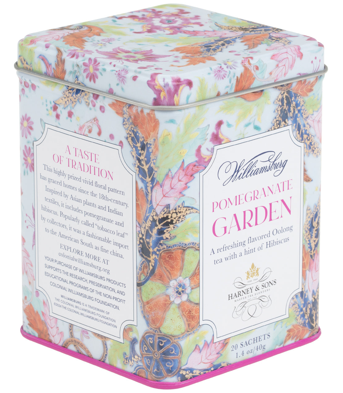 Williamsburg Pomegranate Garden, Tin of 20 Sachets – Plow & Hearth