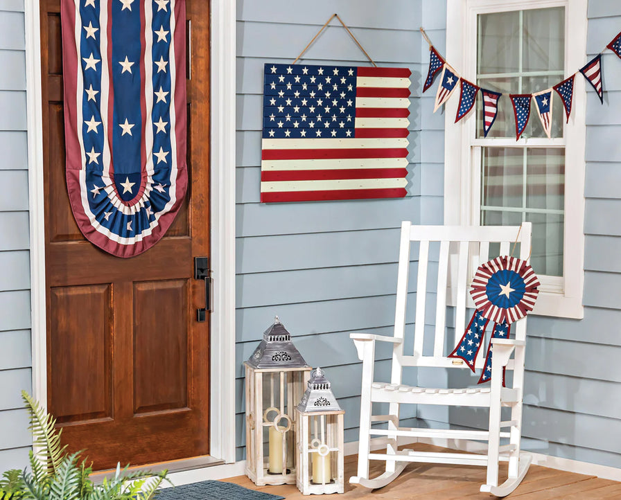 Patriotic themed front porch