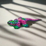 Vibrant Guerrero Gecko Figurine | Hand-Painted Mexican Folk Art