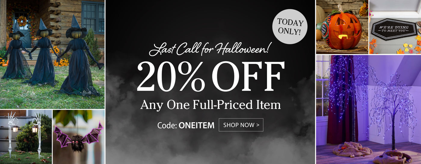 Last Call for Halloween! 20% Off Any One Full-Priced Item Code: ONEITEM Shop Now >