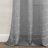Farmhouse Textured Grommet Sheer Window Curtain Panel Set