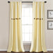 Farmhouse Button Stripe Yarn Dyed Woven Cotton Blend Window Curtain Panel Set