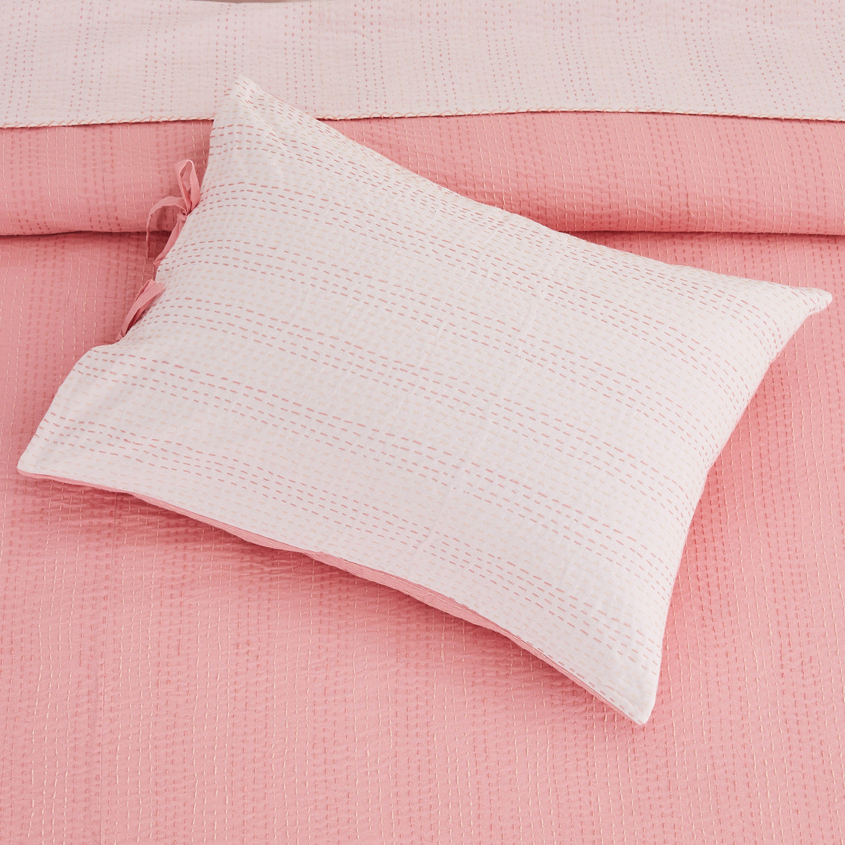 Hand Stitched Reversible Kantha Pillow Sham Pairs