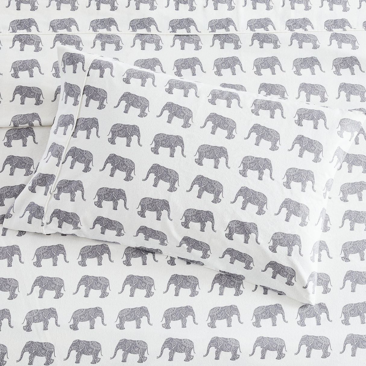 Elephants Flannel Sheet Set