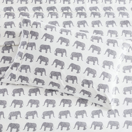 Elephants Flannel Sheet Set