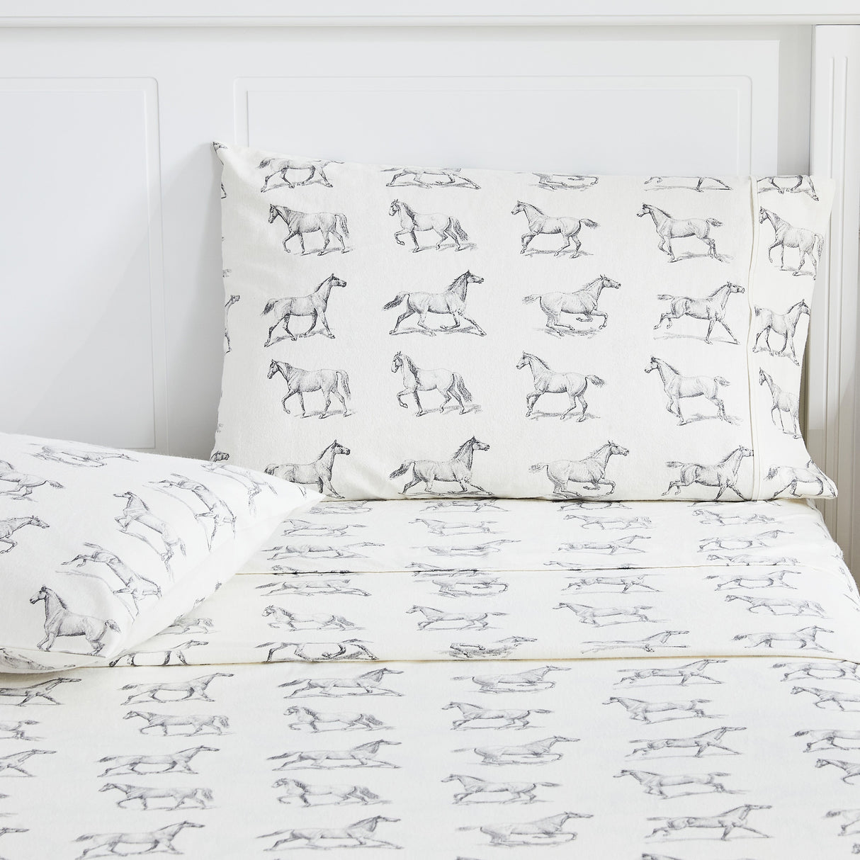 Horses Flannel Sheet Set