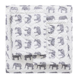 Elephants Cotton Flannel Quilt Set