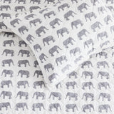 Elephants Cotton Flannel Quilt Set