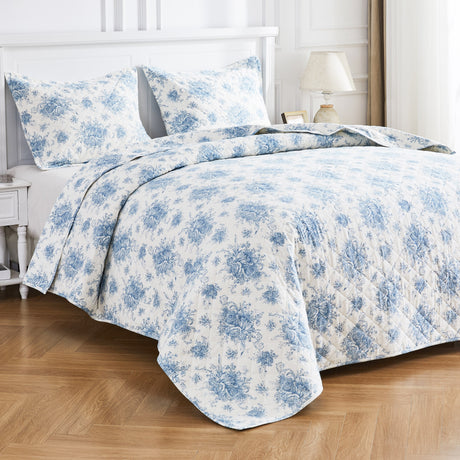 Petit Toile Cotton Flannel Quilt Set