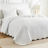 Diamond Scallop Cotton Voile Hand Stitched Quilt Set