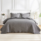 Diamond Scallop Cotton Voile Hand Stitched Quilt Set