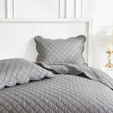 Diamond Scallop Cotton Voile Hand Stitched Quilt Set