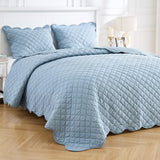 Diamond Scallop Cotton Voile Hand Stitched Quilt Set
