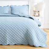 Diamond Scallop Cotton Voile Hand Stitched Quilt Set