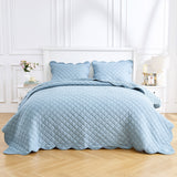 Diamond Scallop Cotton Voile Hand Stitched Quilt Set
